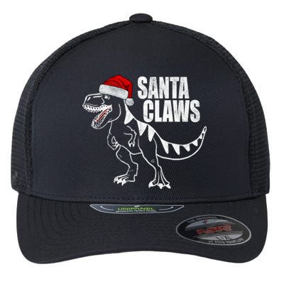 Santa Claws Dinosaur Christmas Flexfit Unipanel Trucker Cap