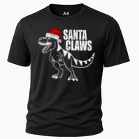 Santa Claws Dinosaur Christmas Cooling Performance Crew T-Shirt