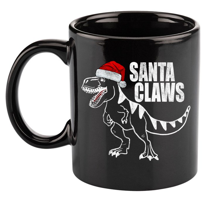 Santa Claws Dinosaur Christmas 11oz C Handle Ceramic Mug