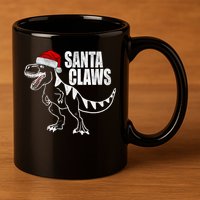 Santa Claws Dinosaur Christmas 11oz C Handle Ceramic Mug