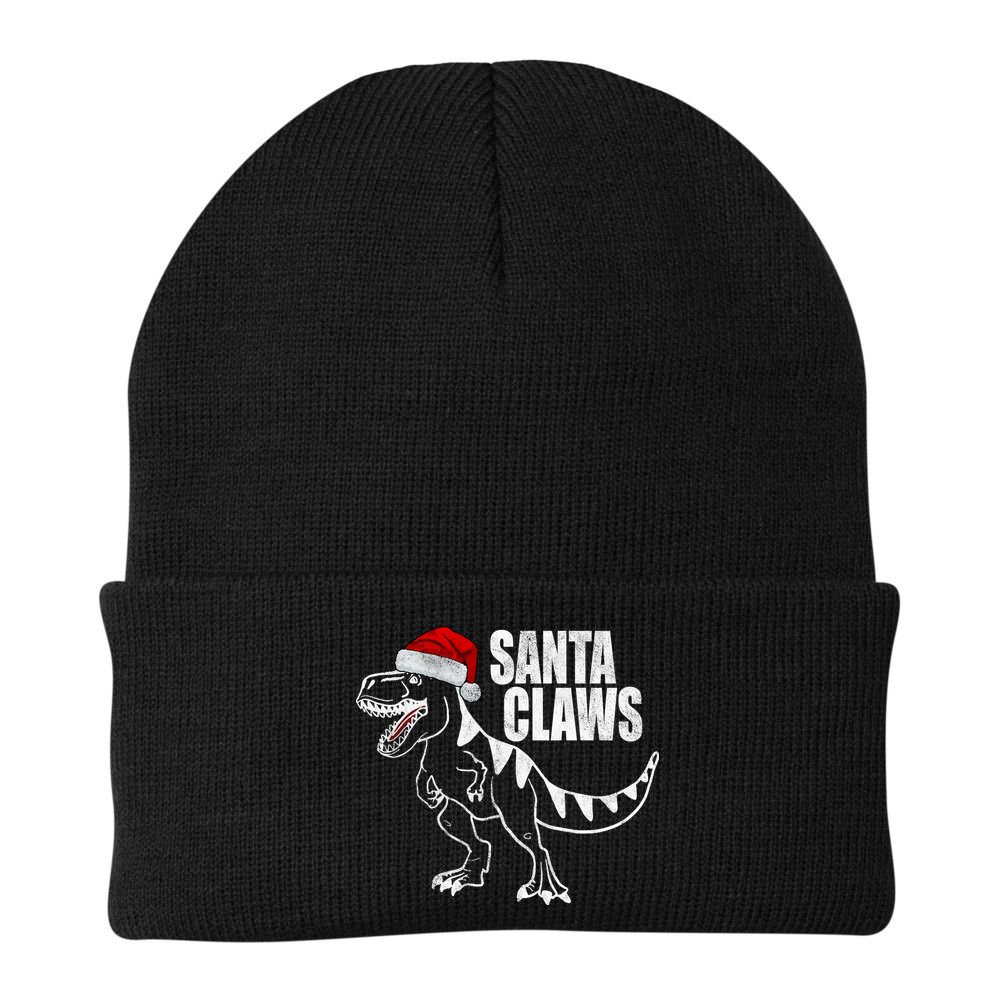 Santa Claws Dinosaur Christmas Beanie