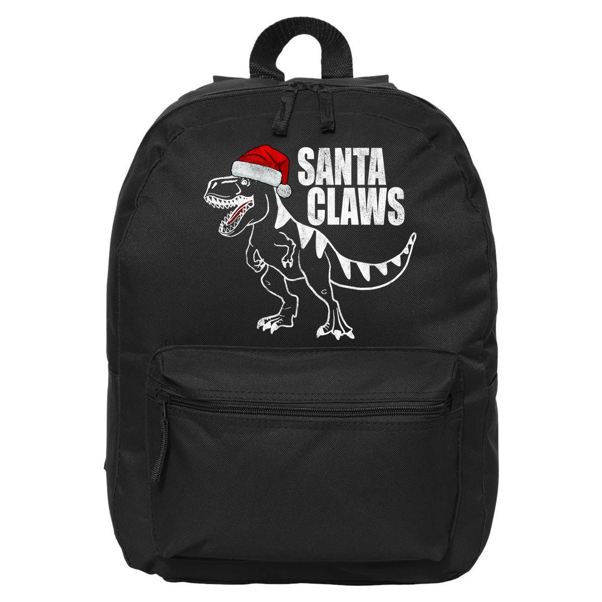 Santa Claws Dinosaur Christmas 16 in Basic Backpack