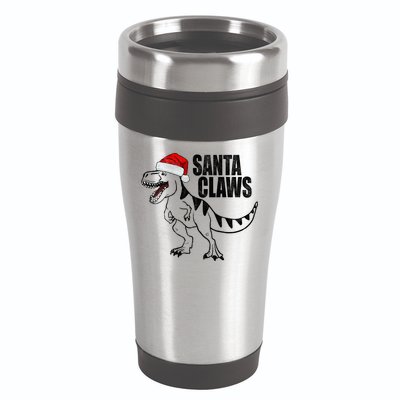 Santa Claws Dinosaur Christmas 16oz Travel Tumbler