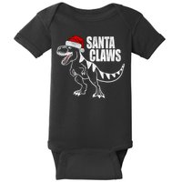 Santa Claws Dinosaur Christmas Baby Bodysuit