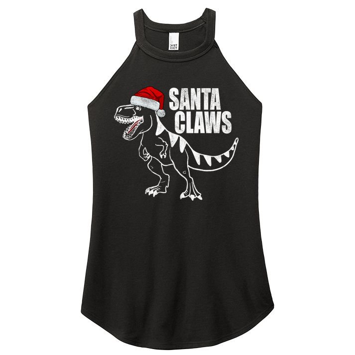 Santa Claws Dinosaur Christmas Women's Perfect Tri Rocker Tank