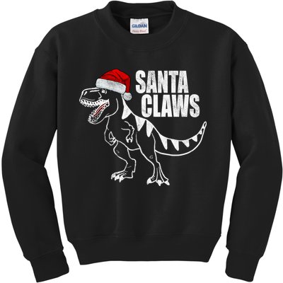 Santa Claws Dinosaur Christmas Kids Sweatshirt