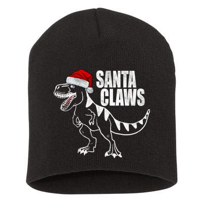 Santa Claws Dinosaur Christmas Short Acrylic Beanie