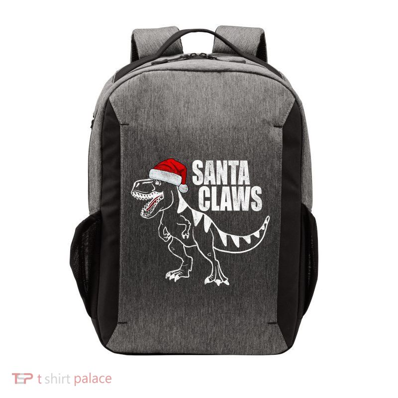 Santa Claws Dinosaur Christmas Vector Backpack