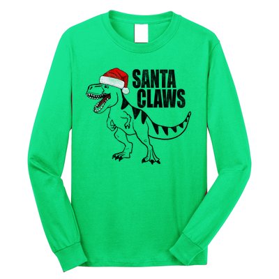 Santa Claws Dinosaur Christmas Long Sleeve Shirt