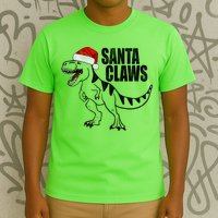 Santa Claws Dinosaur Christmas T-Shirt