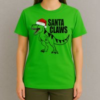 Santa Claws Dinosaur Christmas T-Shirt