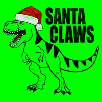 Santa Claws Dinosaur Christmas T-Shirt