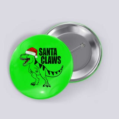 Santa Claws Dinosaur Christmas Button