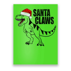 Santa Claws Dinosaur Christmas Poster