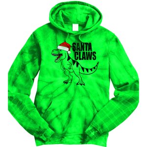 Santa Claws Dinosaur Christmas Tie Dye Hoodie