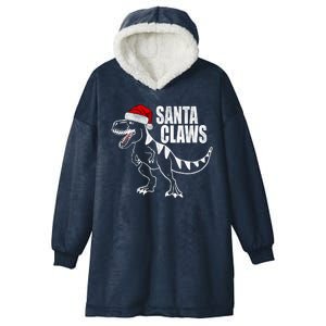 Santa Claws Dinosaur Christmas Hooded Wearable Blanket