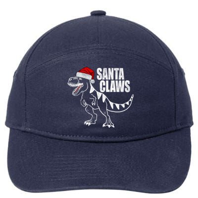 Santa Claws Dinosaur Christmas 7-Panel Snapback Hat