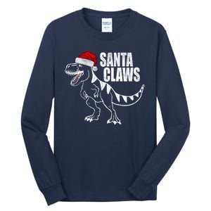 Santa Claws Dinosaur Christmas Tall Long Sleeve T-Shirt