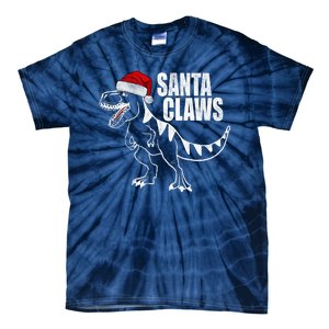 Santa Claws Dinosaur Christmas Tie-Dye T-Shirt