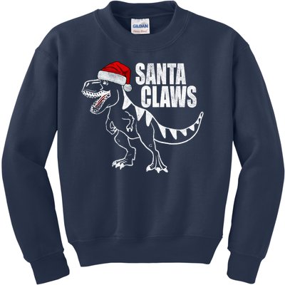 Santa Claws Dinosaur Christmas Kids Sweatshirt