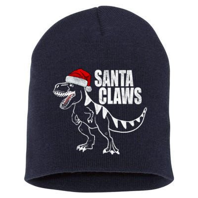 Santa Claws Dinosaur Christmas Short Acrylic Beanie