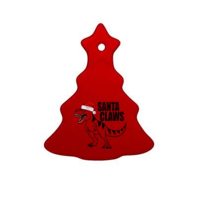 Santa Claws Dinosaur Christmas Ceramic Tree Ornament