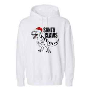 Santa Claws Dinosaur Christmas Garment-Dyed Fleece Hoodie