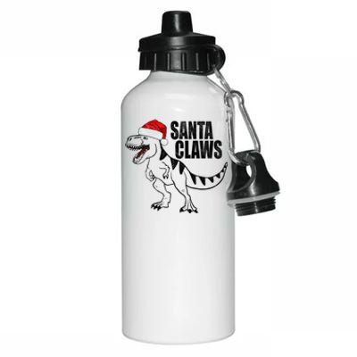 Santa Claws Dinosaur Christmas Aluminum Water Bottle