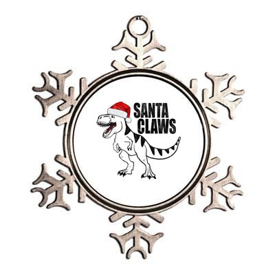 Santa Claws Dinosaur Christmas Metallic Star Ornament