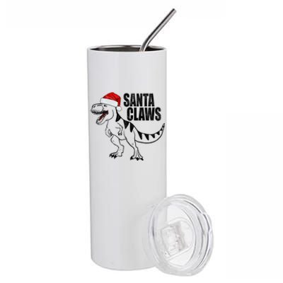 Santa Claws Dinosaur Christmas Stainless Steel Tumbler