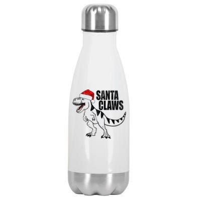 Santa Claws Dinosaur Christmas Stainless Steel Insulated Water Bottle