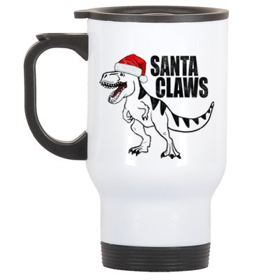 Santa Claws Dinosaur Christmas Stainless Steel Travel Mug