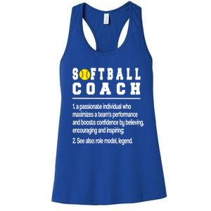 Softball Coach Definition Softball Coaching Gift Women's Racerback Tank