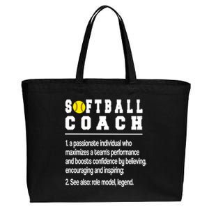 Softball Coach Definition Softball Coaching Gift Cotton Canvas Jumbo Tote