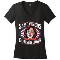 Same Circus Different Clown Kamala Harris Funny Women's V-Neck T-Shirt