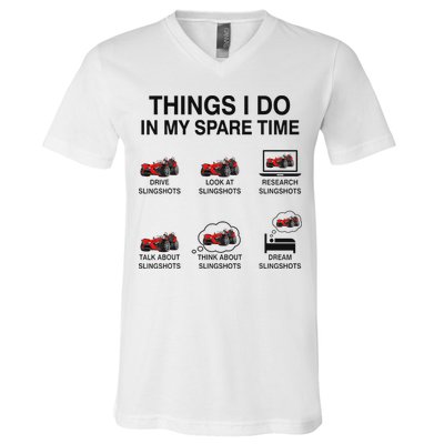 Slingshot Car Drivers 3 Wheeled Car Funny Sling Shot Dad V-Neck T-Shirt