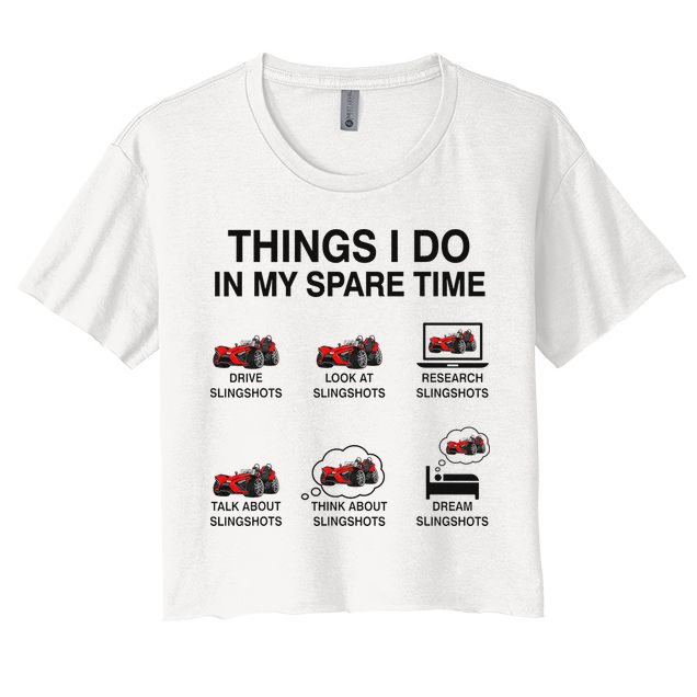 Slingshot Car Drivers 3 Wheeled Car Funny Sling Shot Dad Women's Crop Top Tee