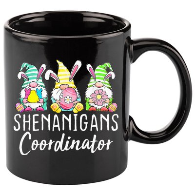 Shenanigans Coordinator Easter Bunny Gnomes Rabbit Eggs Hunt 11oz C Handle Ceramic Mug