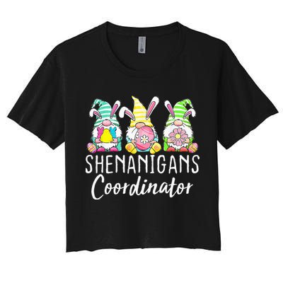 Shenanigans Coordinator Easter Bunny Gnomes Rabbit Eggs Hunt Crop Top