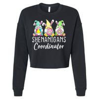 Shenanigans Coordinator Easter Bunny Gnomes Rabbit Eggs Hunt Cropped Pullover Crew