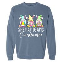 Shenanigans Coordinator Easter Bunny Gnomes Rabbit Eggs Hunt Garment-Dyed Sweatshirt