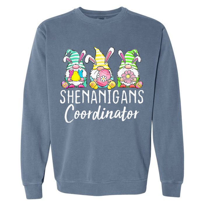 Shenanigans Coordinator Easter Bunny Gnomes Rabbit Eggs Hunt Garment-Dyed Sweatshirt