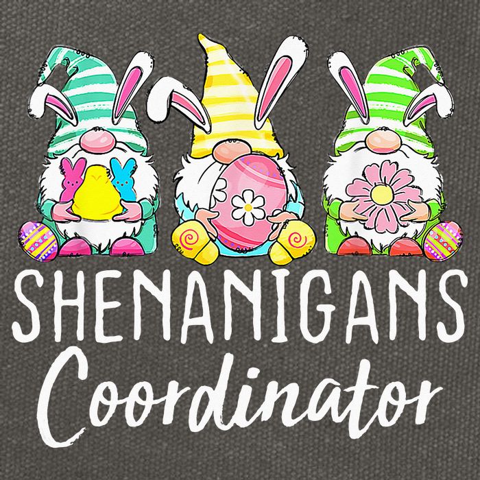 Shenanigans Coordinator Easter Bunny Gnomes Rabbit Eggs Hunt Cotton Canvas Backpack