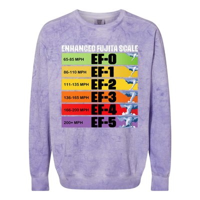 Storm Chasing Enhanced Fujita Scale Tornado Meteorologist Colorblast Crewneck Sweatshirt