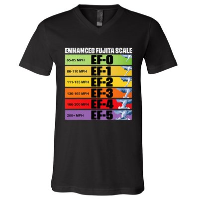 Storm Chasing Enhanced Fujita Scale Tornado Meteorologist V-Neck T-Shirt