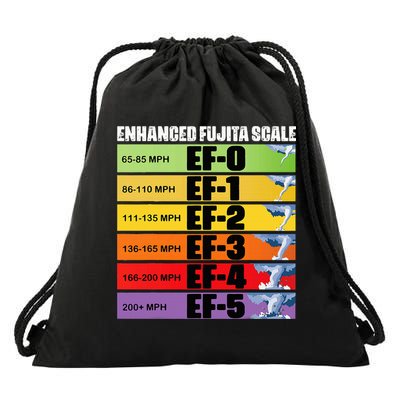 Storm Chasing Enhanced Fujita Scale Tornado Meteorologist Drawstring Bag