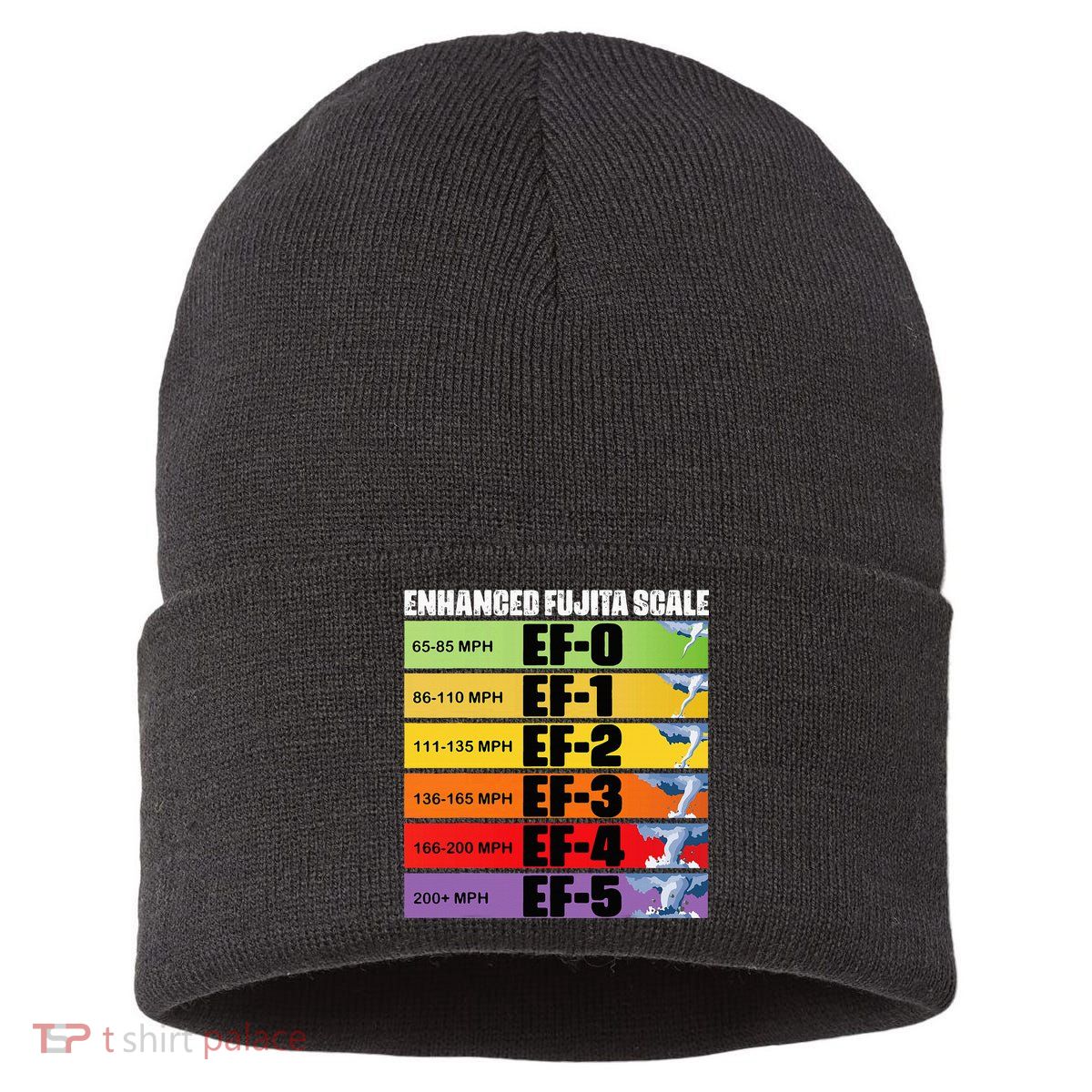 Storm Chasing Enhanced Fujita Scale Tornado Meteorologist Sustainable Knit Beanie