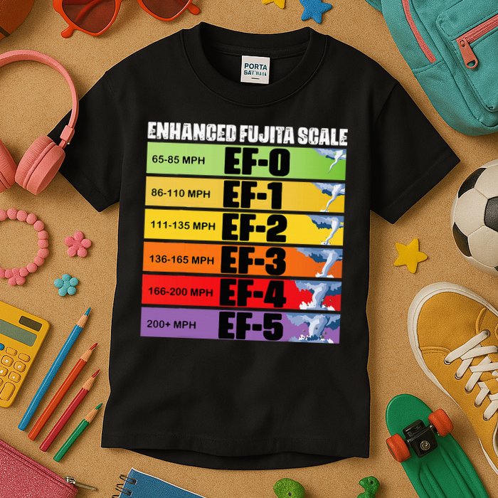Storm Chasing Enhanced Fujita Scale Tornado Meteorologist Kids T-Shirt