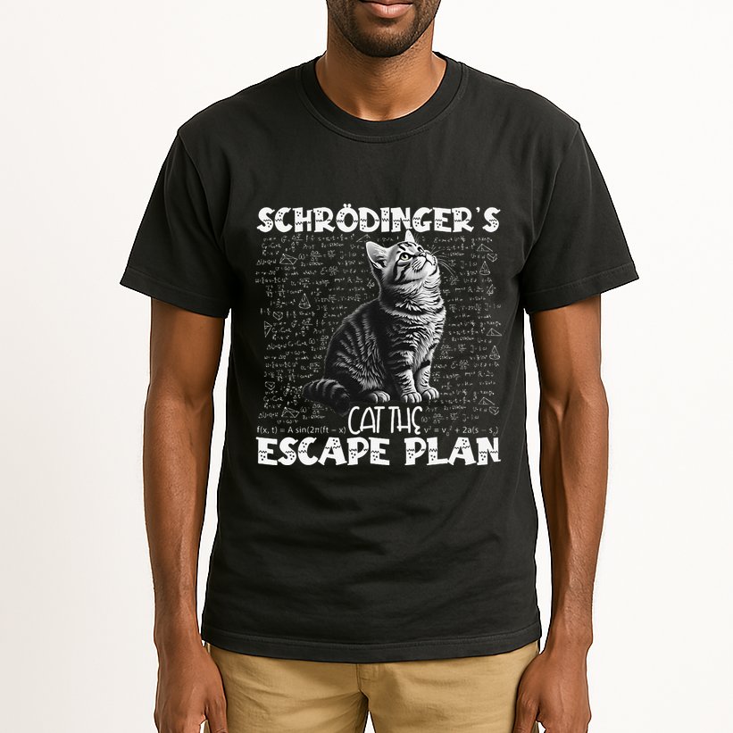 SchröDingerS Cat Escape Plan Phyzique Design Funny Cat Tall T-Shirt