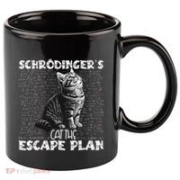 SchröDingerS Cat Escape Plan Phyzique Design Funny Cat 11oz C Handle Ceramic Mug